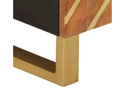 Mueble de TV madera de mango marrón negro 80x31,5x46 cm