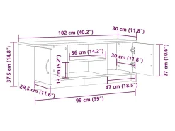 Mueble de TV madera ingeniería madera envejecida 102x30x37,5 cm
