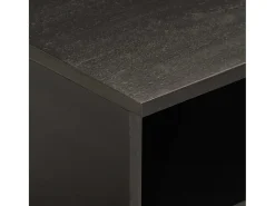 Mueble de TV madera maciza de mango negro 80x33x46 cm