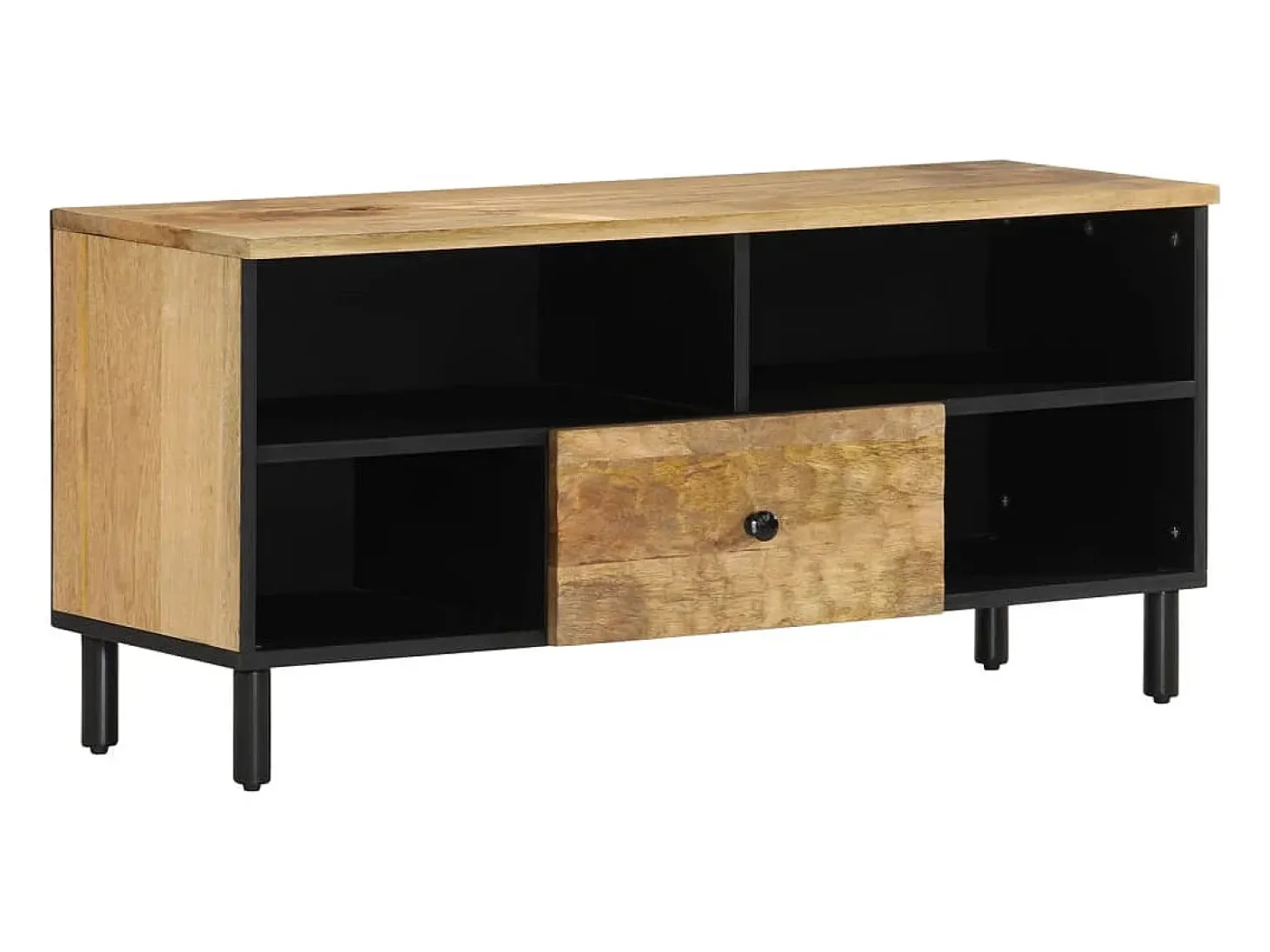 Mueble de TV madera maciza de mango 100x33x46 cm