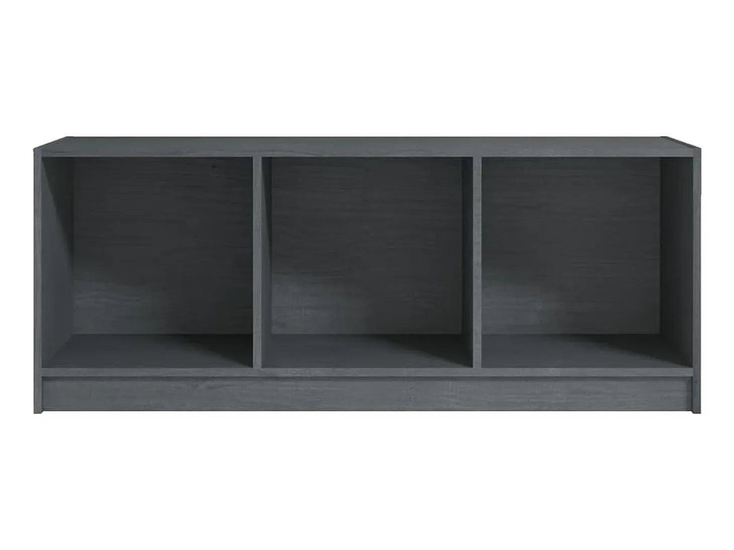 Mueble de TV madera maciza de pino gris 104x33x41 cm ES99746