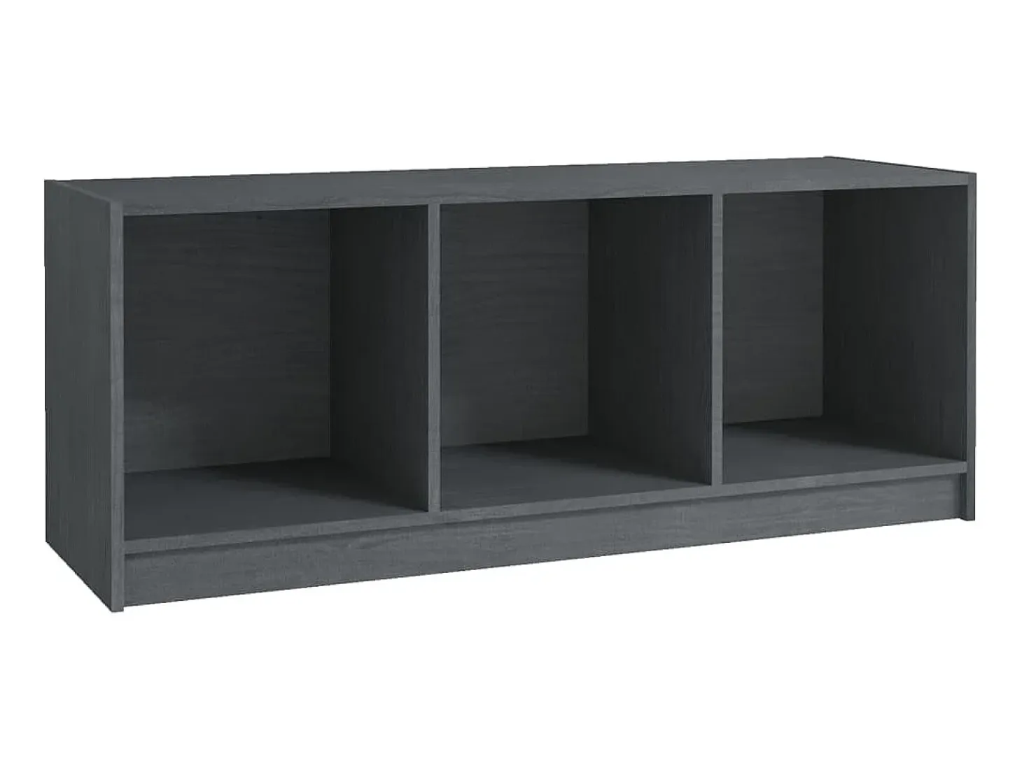 Mueble de TV madera maciza de pino gris 104x33x41 cm ES99746