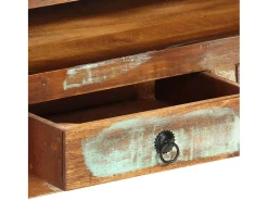 Mueble de TV madera maciza reciclada multicolor 110x30x40 cm