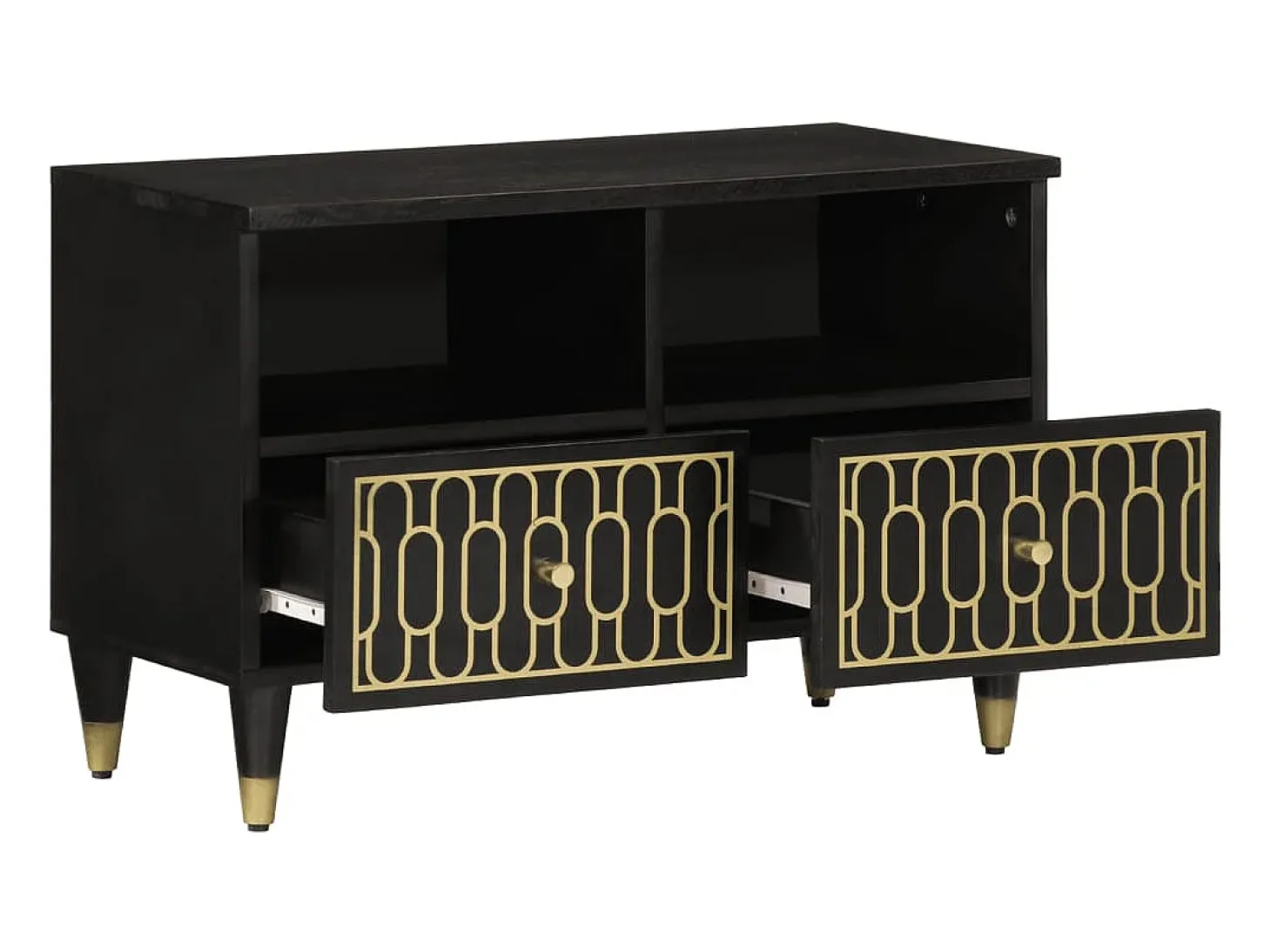 Mueble de TV madera maciza de mango 70x33x46 cm