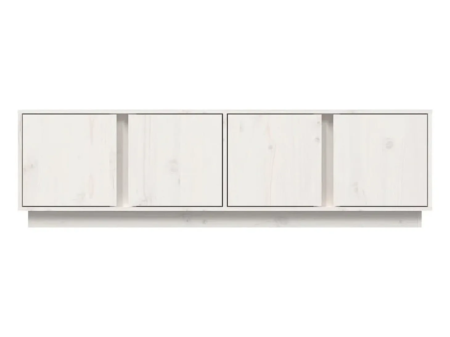 Mueble de TV madera maciza de pino blanco 140x40x40 cm