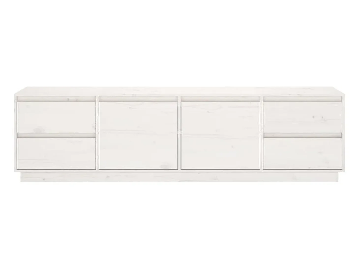 Mueble de TV madera maciza de pino blanco 176x37x47,5 cm