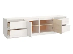 Mueble de TV madera maciza de pino blanco 176x37x47,5 cm