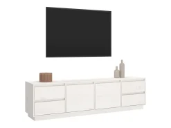 Mueble de TV madera maciza de pino blanco 176x37x47,5 cm