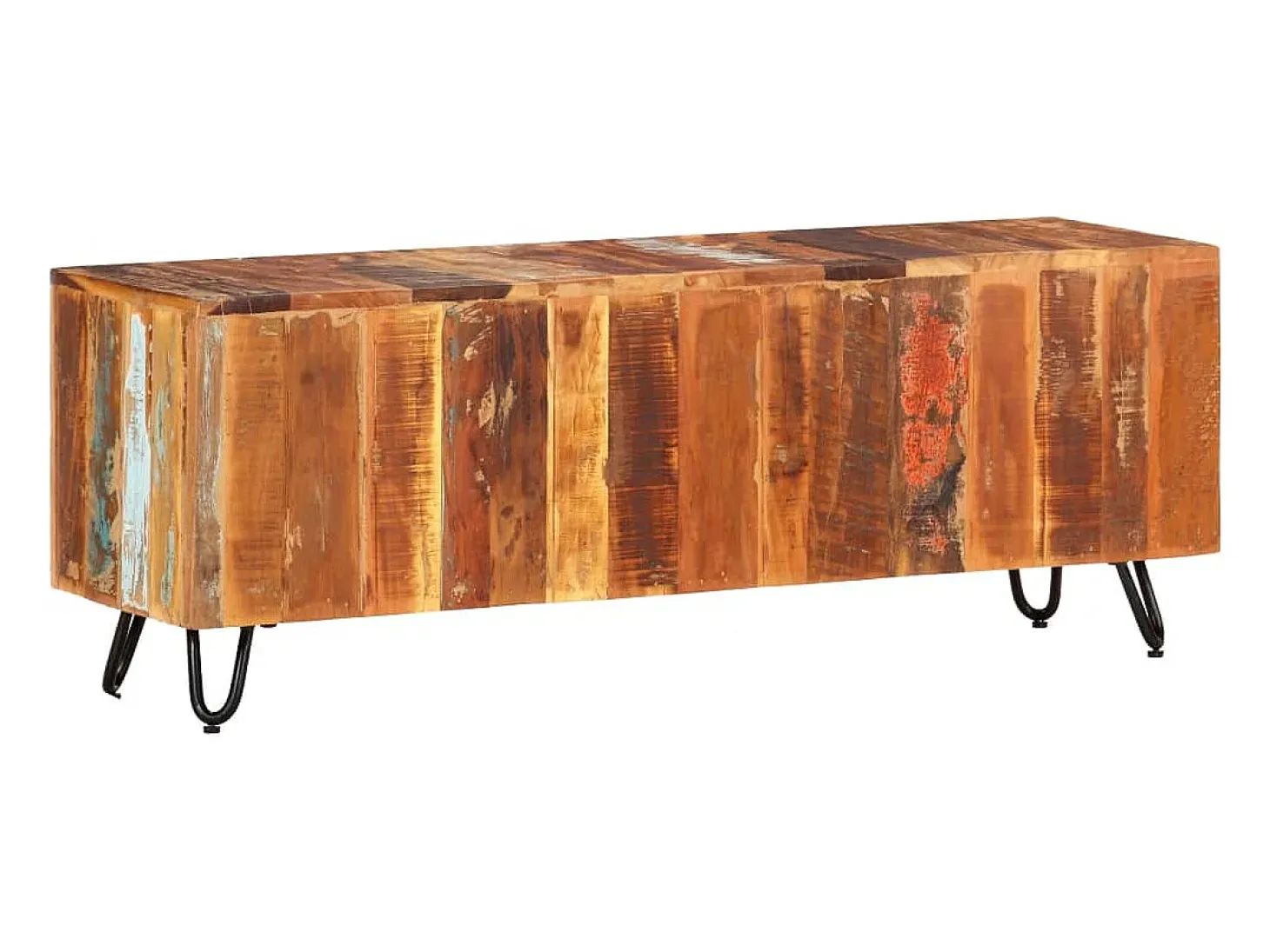 Mueble de TV madera maciza reciclada 110x30x40 cm