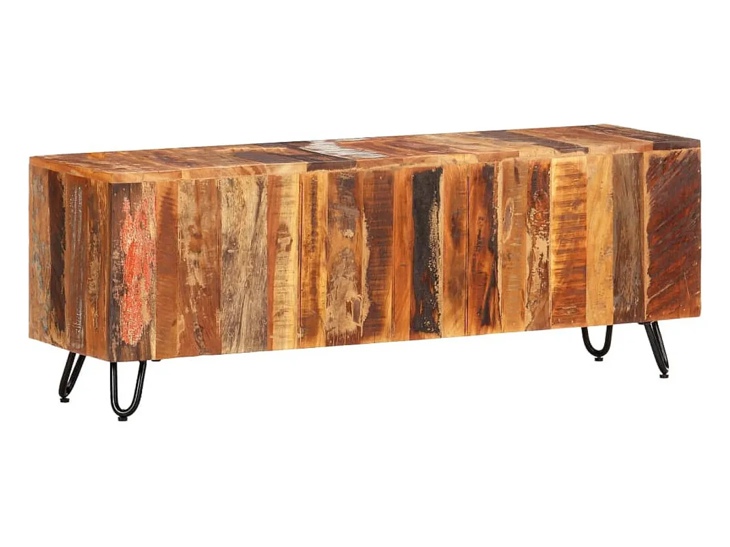 Mueble de TV madera maciza reciclada 110x30x40 cm
