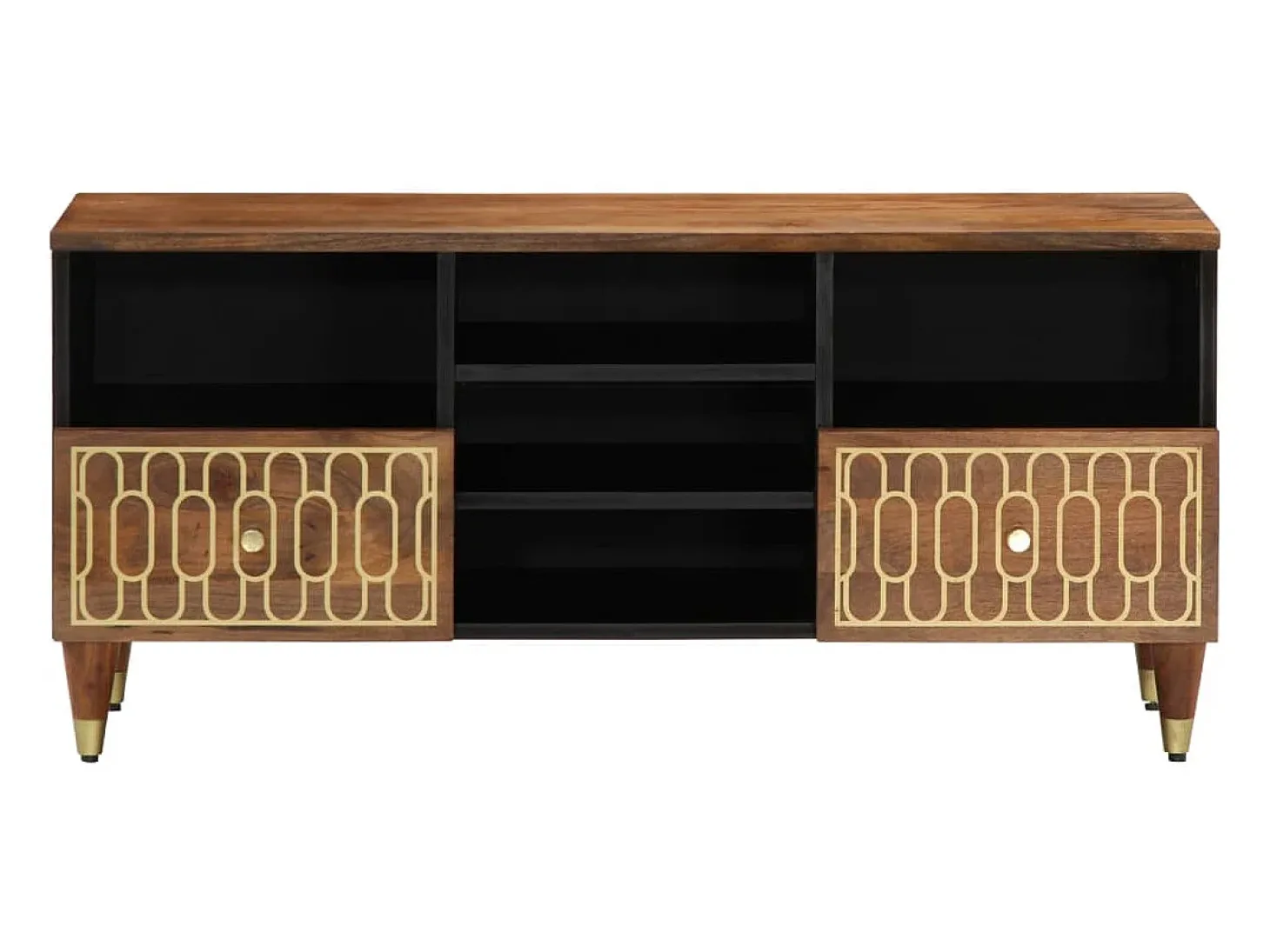 Mueble de TV madera maciza de mango 100x33x46 cm