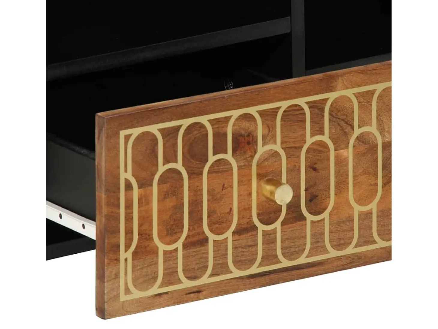 Mueble de TV madera maciza de mango 100x33x46 cm