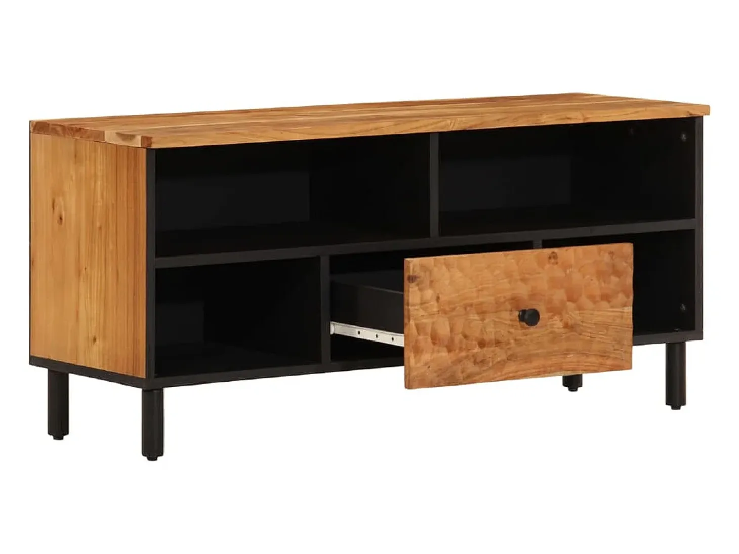 Mueble de TV madera maciza de acacia 100x33x46 cm