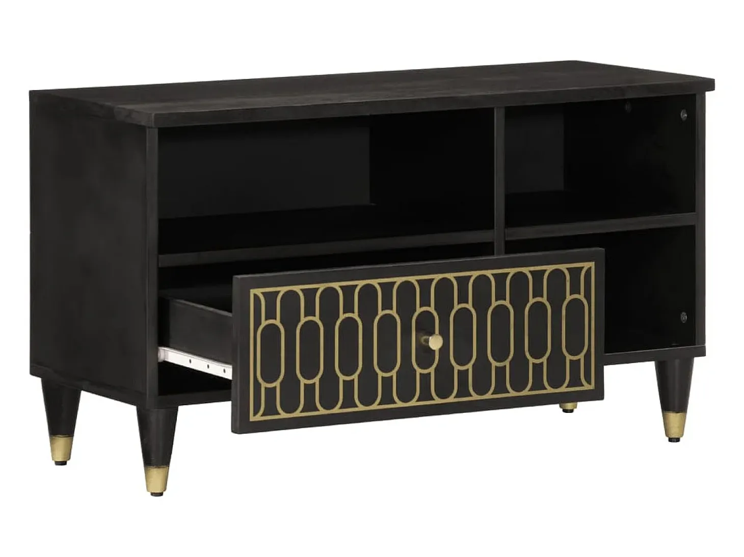 Mueble de TV madera maciza de mango 80x33x46 cm