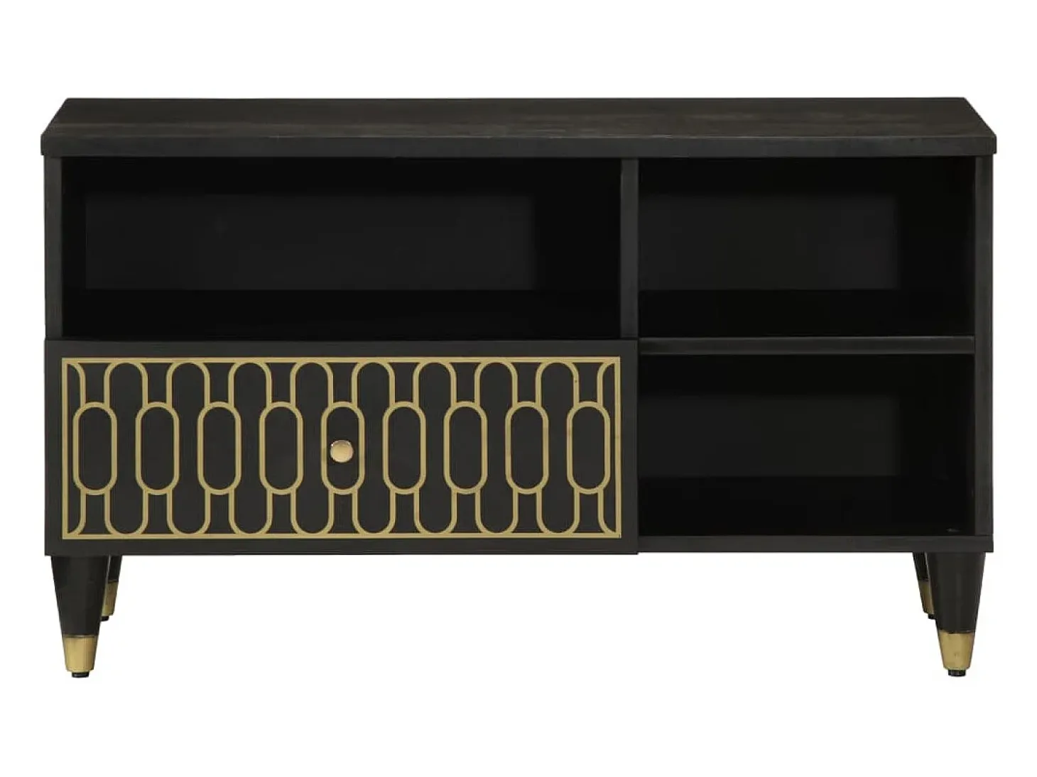 Mueble de TV madera maciza de mango 80x33x46 cm