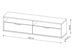 Mueble de TV Maggiore 2P1C cachemir/negro/negro