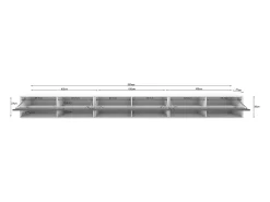Mueble de TV moderno 300 cm con LED – sin tiradores, castaño, de pie o colgante