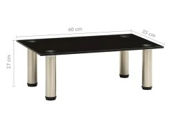 Mueble de TV negro 40x35x17 cm Cristal templado