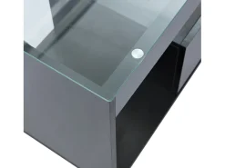 Mueble de TV para salón 180x40x46cm - Mueble de TV con 2 cajones e iluminación LED - apto para TV de 70 pulgadas - negro