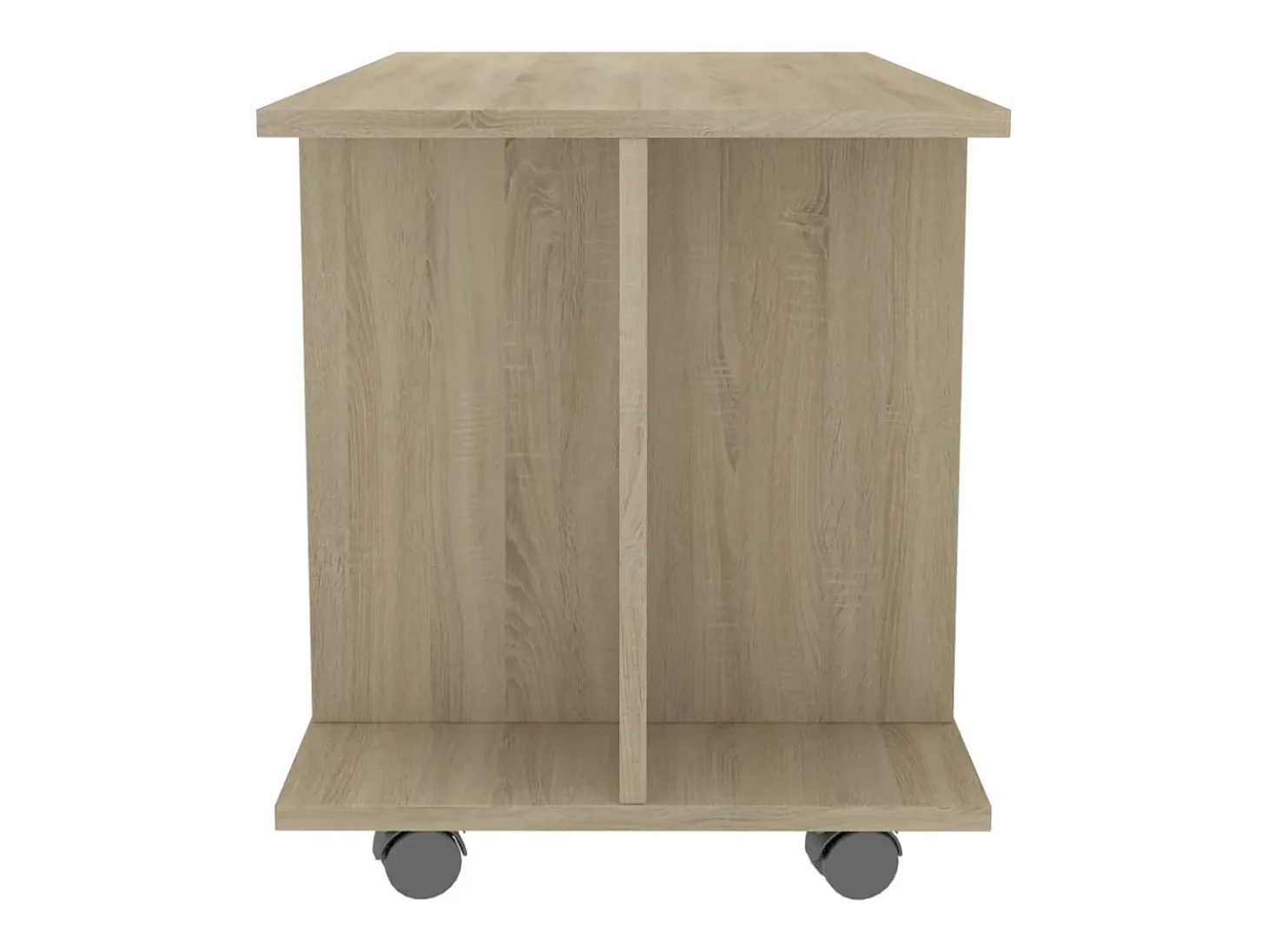 Mueble de TV ruedas madera contrachapada color roble 80x40x40cm