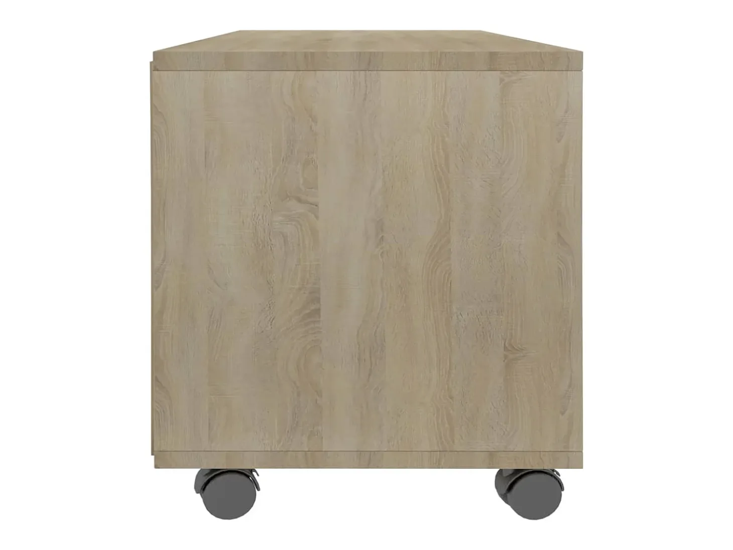 Mueble de TV ruedas madera contrachapada color roble 90x35x35cm