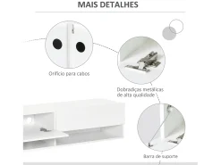 Mueble de TV Sirena Homcom 2 compartimentos y 2 armarios blanco 31x140x32 cm