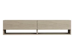 Mueble de TV suspendido con 2 puertas abatibles, decoración travertino L141 cm - ARGES