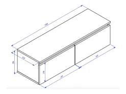 Mueble de TV suspendido con 2 puertas -100 cm -nogal de Wisconsin -BEMMI