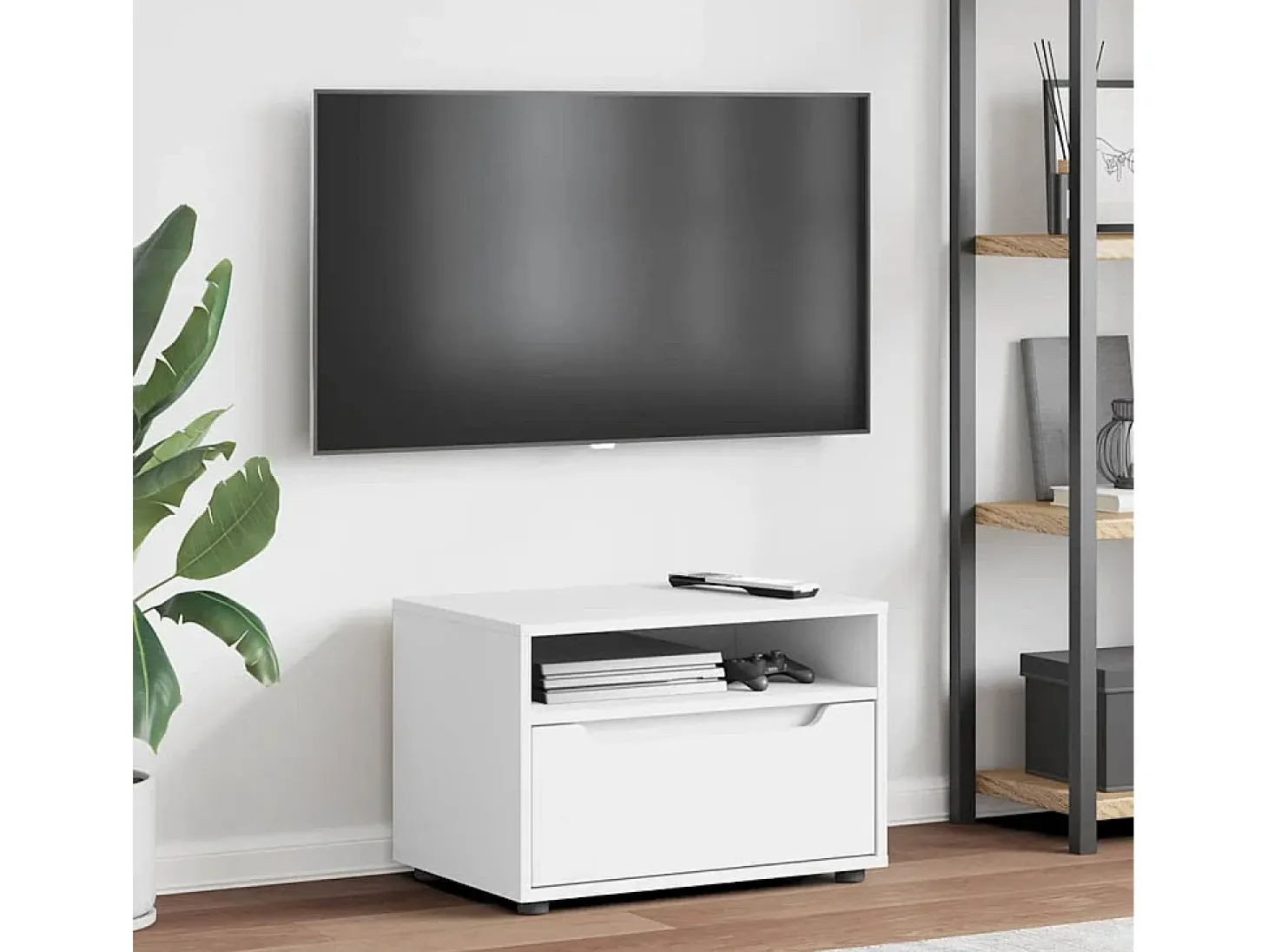 Mueble de TV VISNES blanco 60x40x38 cm madera de ingeniería