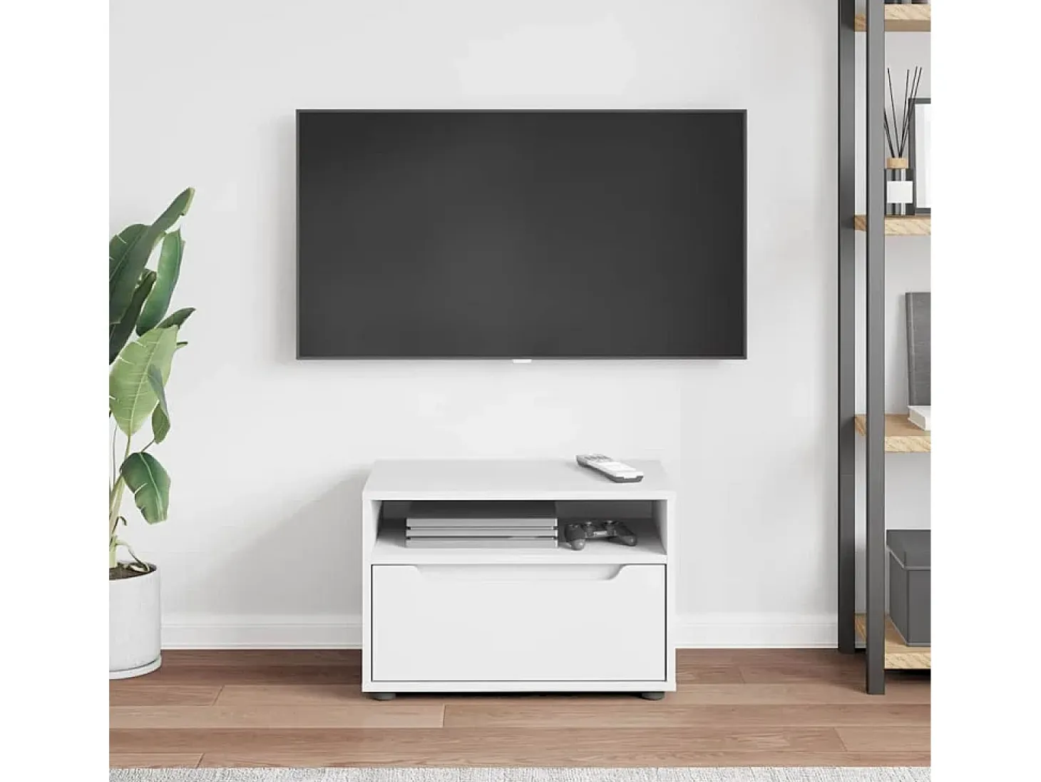 Mueble de TV VISNES blanco 60x40x38 cm madera de ingeniería