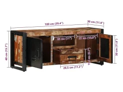 Mueble de TV 100x30x40 cm Madera maciza recuperada