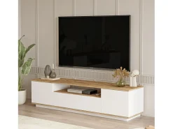 Mueble Elegante Tv Futura   180 Cm Pino - Blanco
