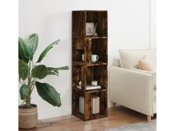 Mueble esquina madera contrachapada roble ahumado 33x33x132 cm