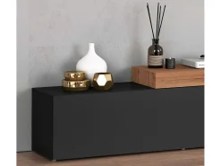 Mueble extensible para TV Chronos con 1 puerta abatible antracita/roble 190/350x40x51 cm