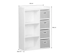 Mueble infantil con 4 cestas de fibra vegetal natural