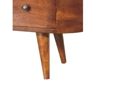 Mueble multimedia redondo abierto de castaño