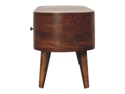 Mueble multimedia redondo abierto de castaño