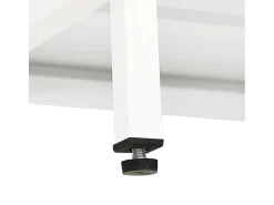 Mueble para el televisor acero y vidrio blanco 90x30x44 cm