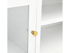 Mueble para el televisor acero y vidrio blanco 90x30x44 cm