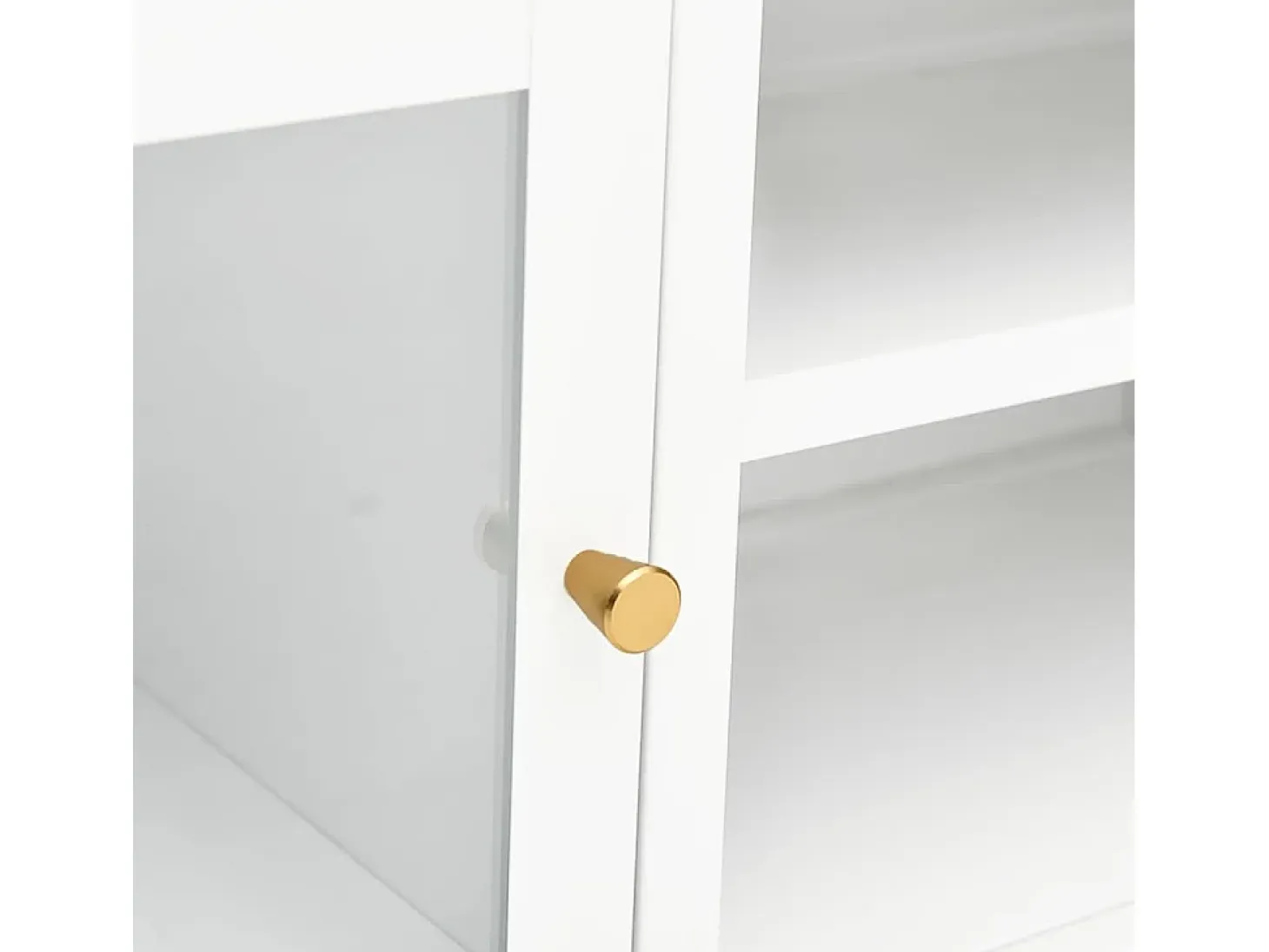 Mueble para el televisor acero y vidrio blanco 90x30x44 cm