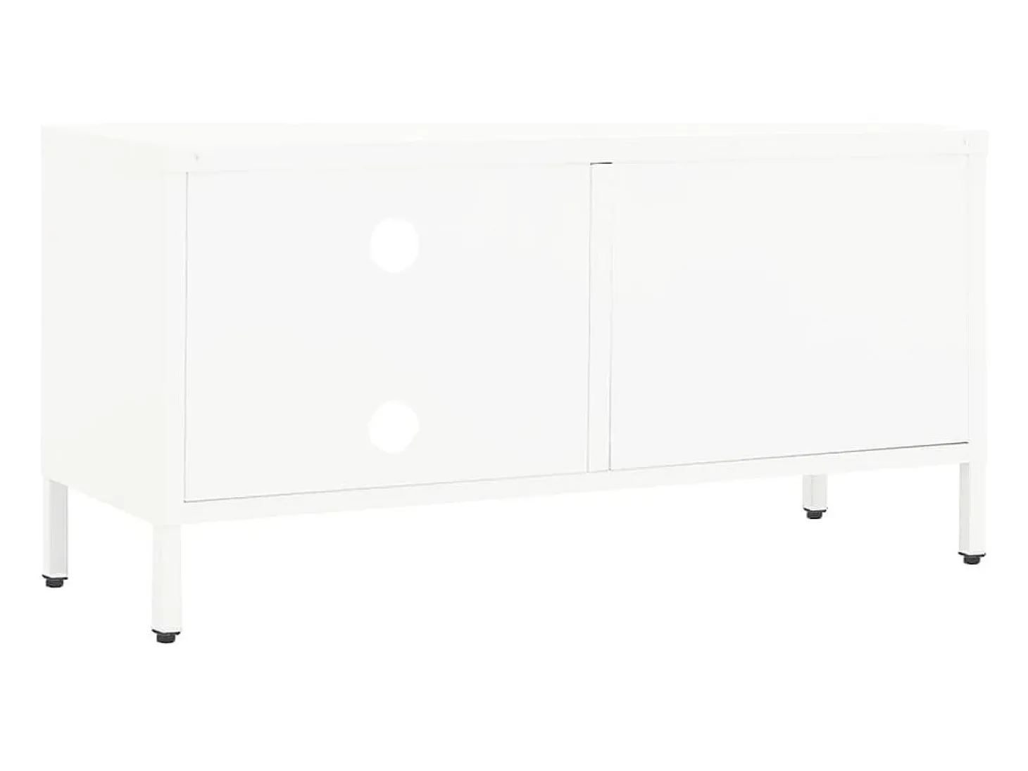 Mueble para el televisor acero y vidrio blanco 90x30x44 cm