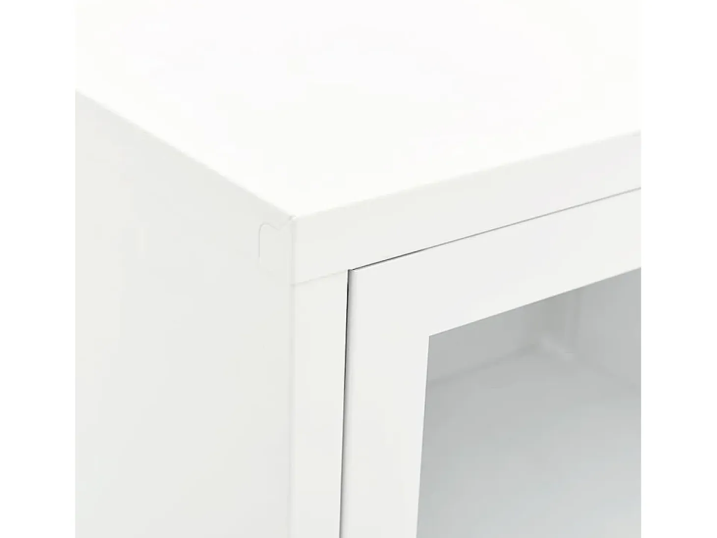 Mueble para el televisor acero y vidrio blanco 90x30x44 cm