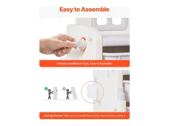 Mueble para Guardar Juguetes Infantiles SucceBuy, de 4 Niveles con Biblioteca, Estantería Organizadora de Juguetes con 10 Cubos de Plástico Extraíbles