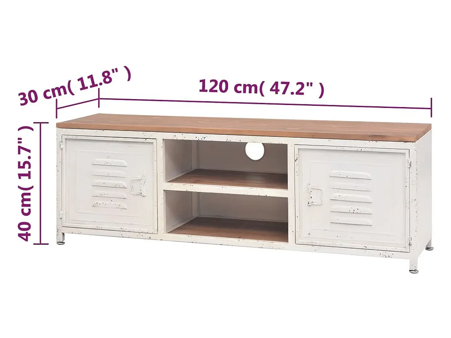 Mueble para la televisión blanco 120x30x40 cm