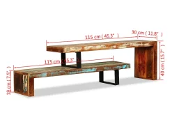 Mueble para la televisón de madera maciza reciclada