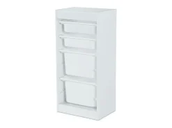 Mueble para niños con 4 cubos de almacenaje blanco