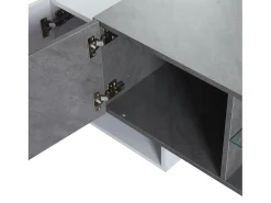Mueble para TV - con 4 puertas - con iluminación LED - para televisores 80/75/70/65/55 pulgadas - blanco + gris