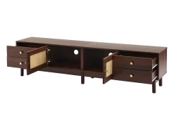 Mueble para TV - con 2 puertas de ratán y 4 cajones - apto para televisores de hasta 80