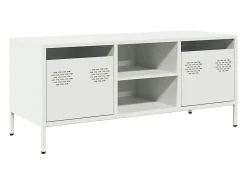 Mueble para TV acero laminado en frío blanco 101,5x39x43,5 cm