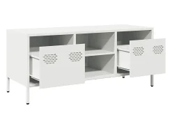 Mueble para TV acero laminado en frío blanco 101,5x39x43,5 cm